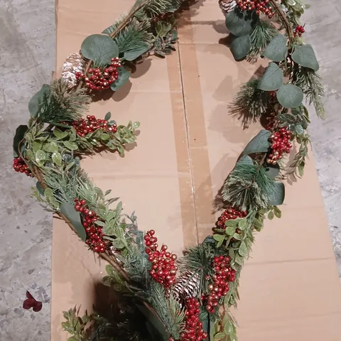 TWO GISELA GRAHAM BERRIES AND PINECONE CHRISTMAS DOOR DECORATIONS