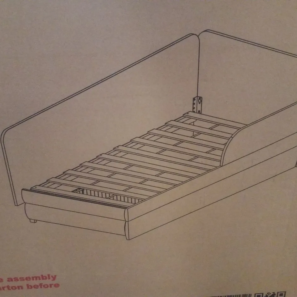BOXED UPHOLSTERED STORAGE BED - WHITE (SIZE UNSPECIFIED, 2 BOXES)