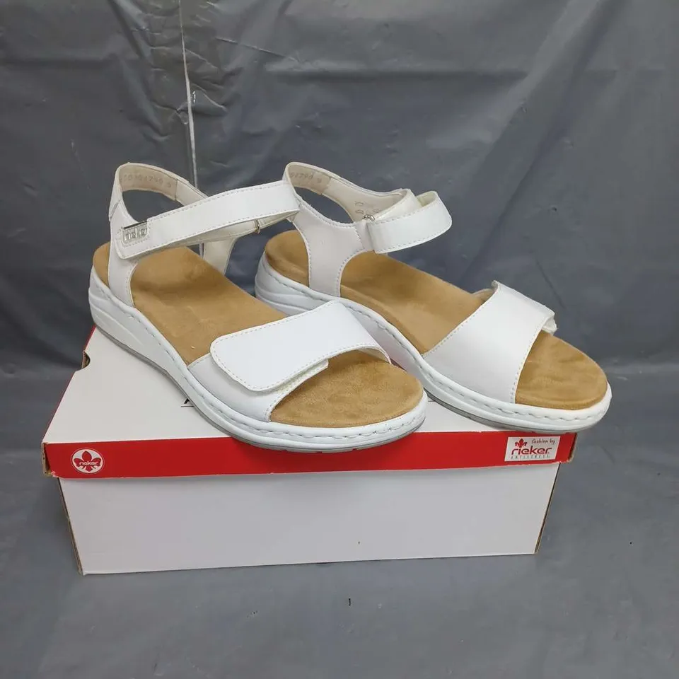 RIEKER LADIES VELCRO FASTENING SANDALS WHITE SIZE EU 39