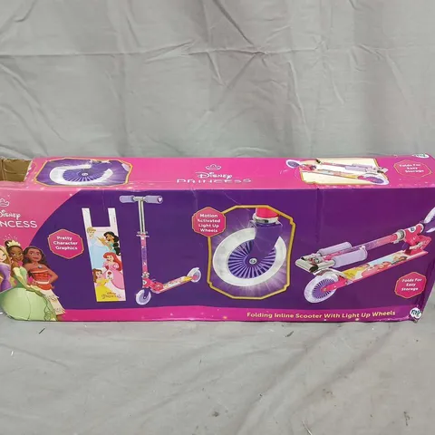 BOXED DISNEY PRINCESS FOLDING INLINE SCOOTER WITH LIGHT-UP WHEELS