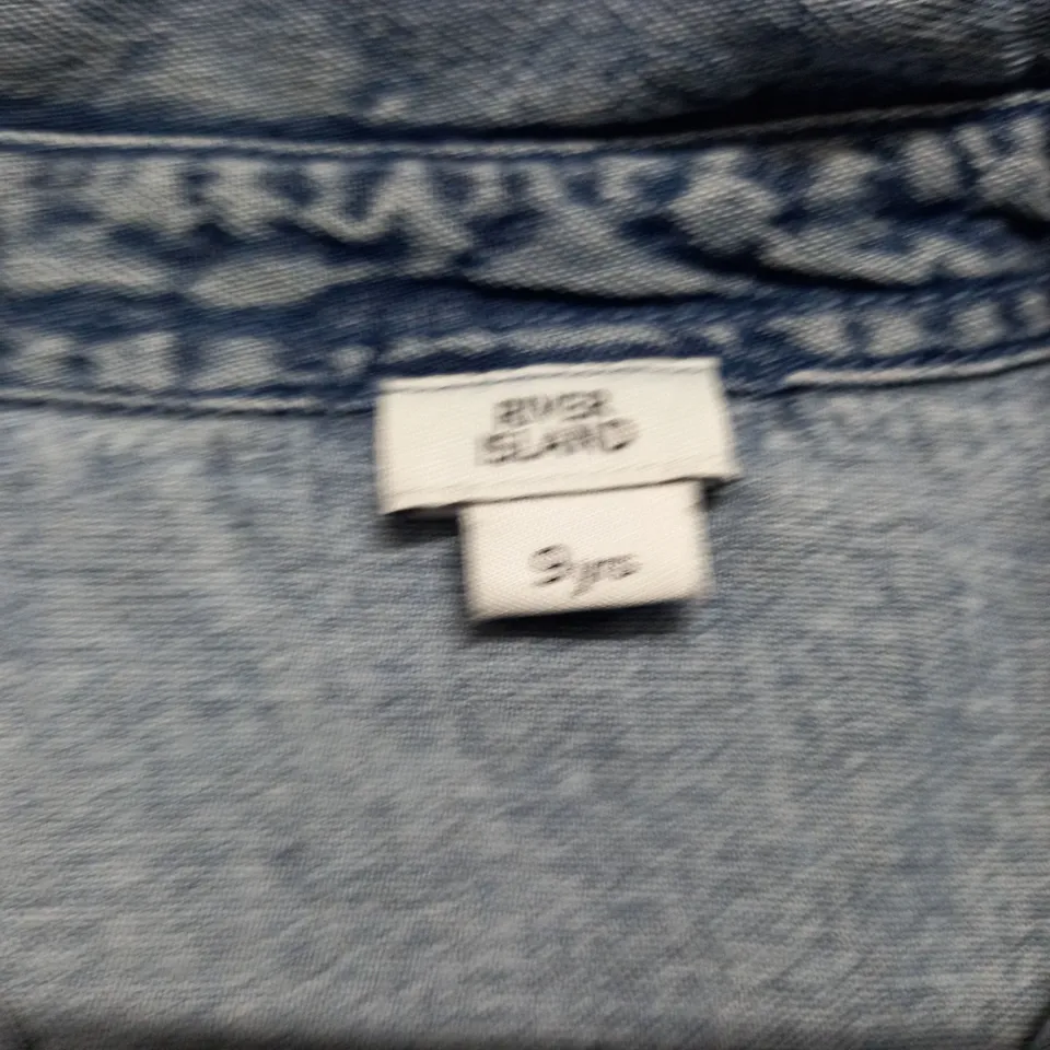 RIVER ISLAND CHILDRENS DENIM DRESS - 9YRS