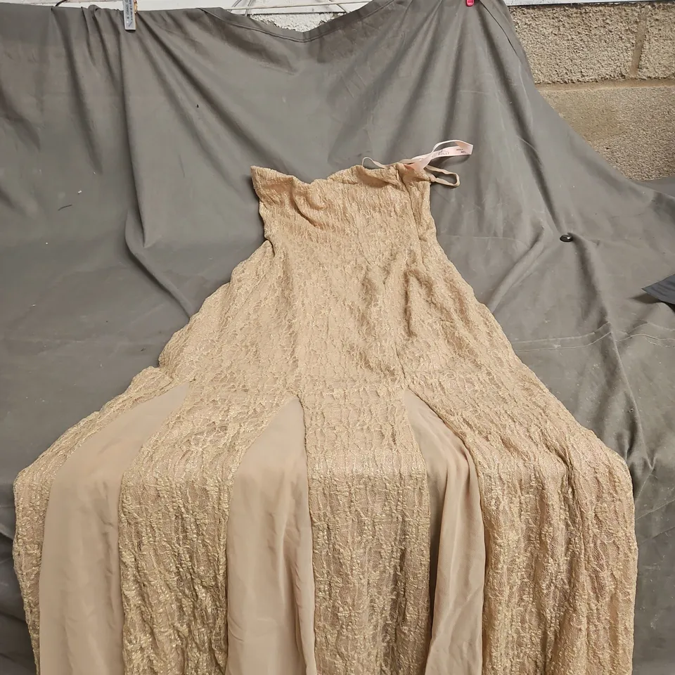 OH POLLY PALE GOLD SIZE 10 DRESS WITH TAGS
