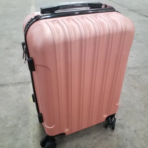 BOXED FCH HARD SHELL TRAVEL SUITCASES - PINK/BLACK