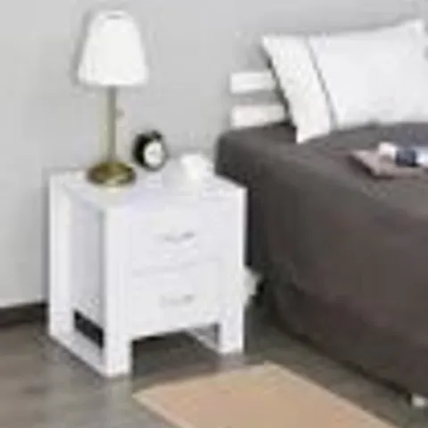 BOXED PRESQUE 2 DRAWER BEDSIDE TABLE