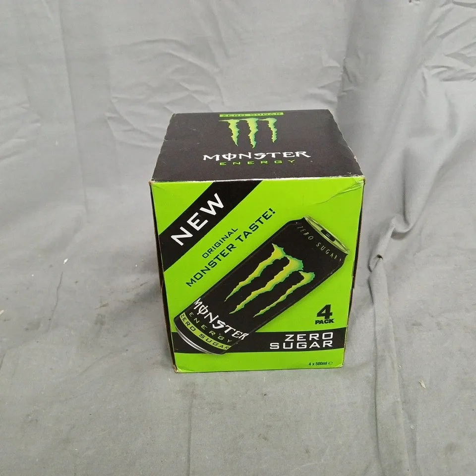 BOXED PACK OF MONSTER ORIGINAL ZERO SUGAR (4X500ML) - COLLECTION ONLY