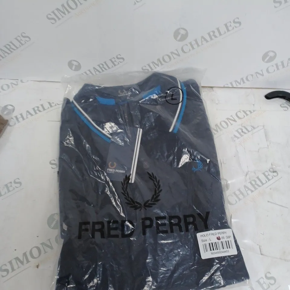 MENS FRED PERRY POLO TOP LARGE - NAVY