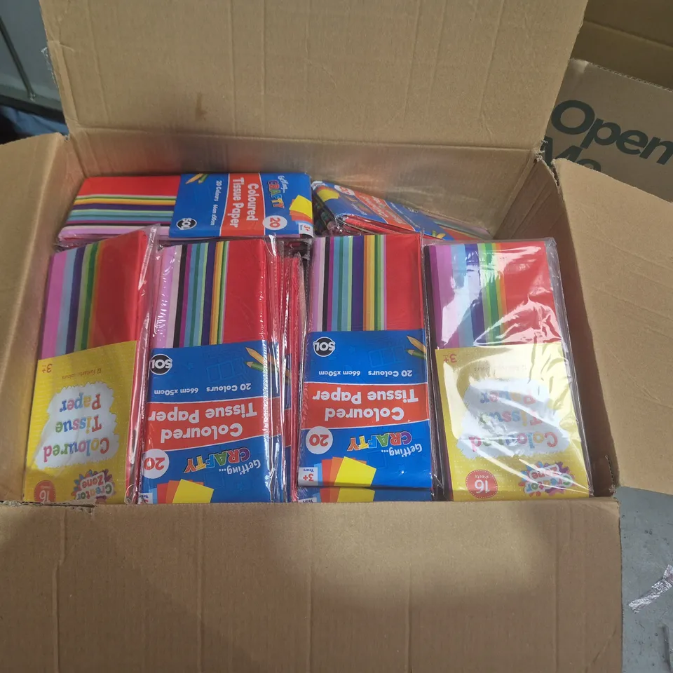 LOT OF APPROXIMATELY 80 MULTI PACKS OF COLOURED TOILET TISSUE - INCLUDES 16 AND 20 PACKS