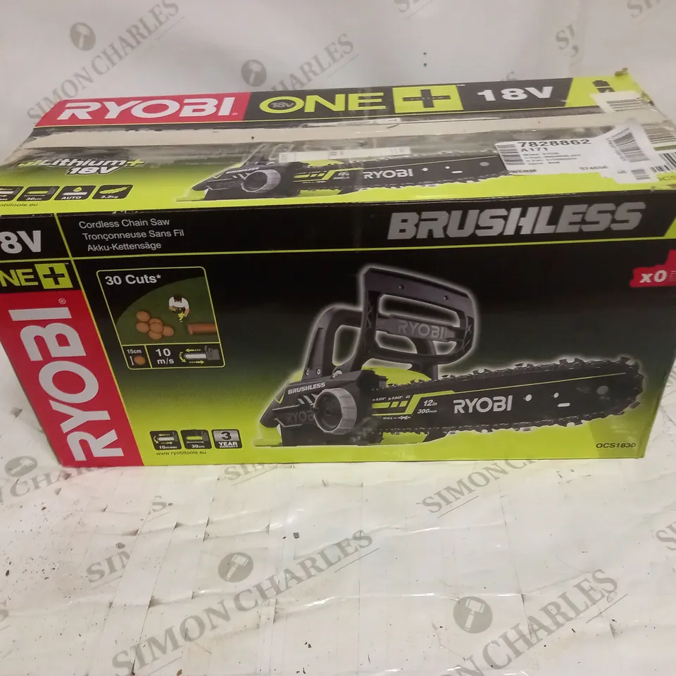 RYOBI 18V BRUSHLESS CHAINSAW OCS1830