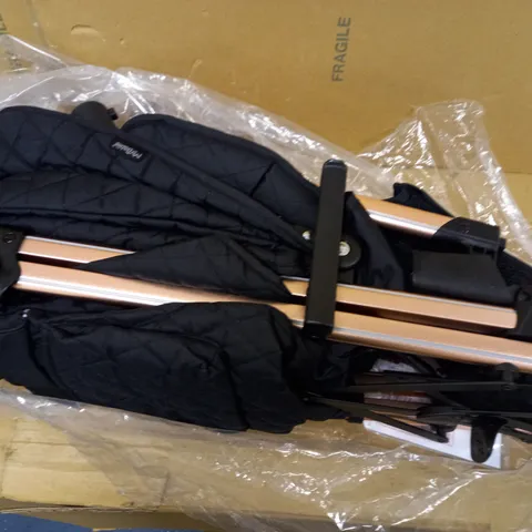 MY BABIIE BILLIE FAIERS MB51 ROSE GOLD BLACK AND GREY QUILTED STROLLER