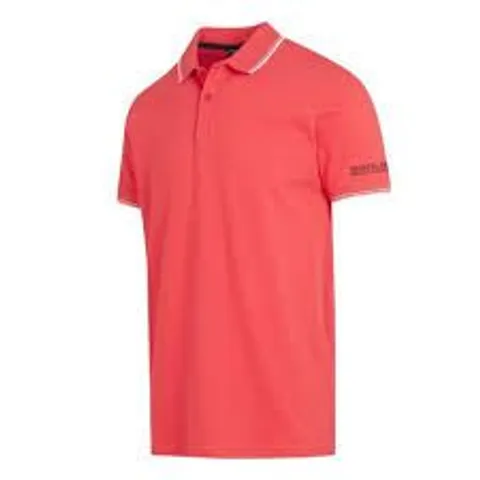 REGATTA MENS TADEO SHORT SLEEVE POLO SHIRT IN RED SKY WHITE TRIM -  SIZE XL