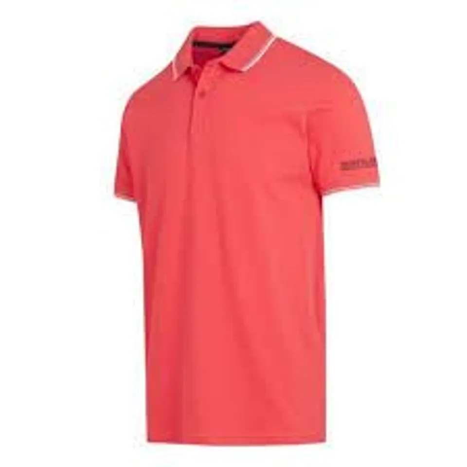 REGATTA MENS TADEO SHORT SLEEVE POLO SHIRT IN RED SKY WHITE TRIM -  SIZE XL