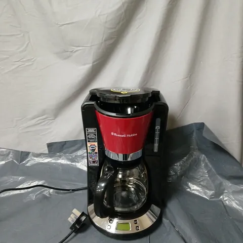 RUSSELL HOBBS COFFEE MAKER – RED & BLACK WITH GLASS CARAFE