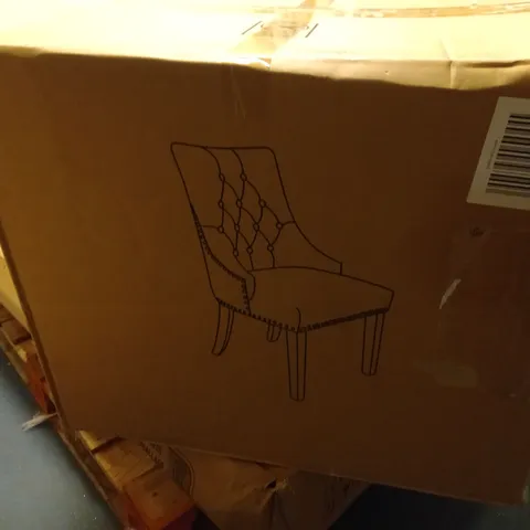 BOXED WARWICK PAIR OF FABRIC DINING CHAIRS - CHARCOAL/BLACK