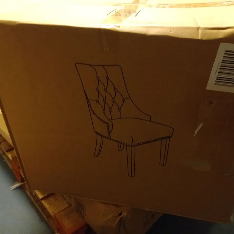 BOXED WARWICK PAIR OF FABRIC DINING CHAIRS - CHARCOAL/BLACK RRP £299