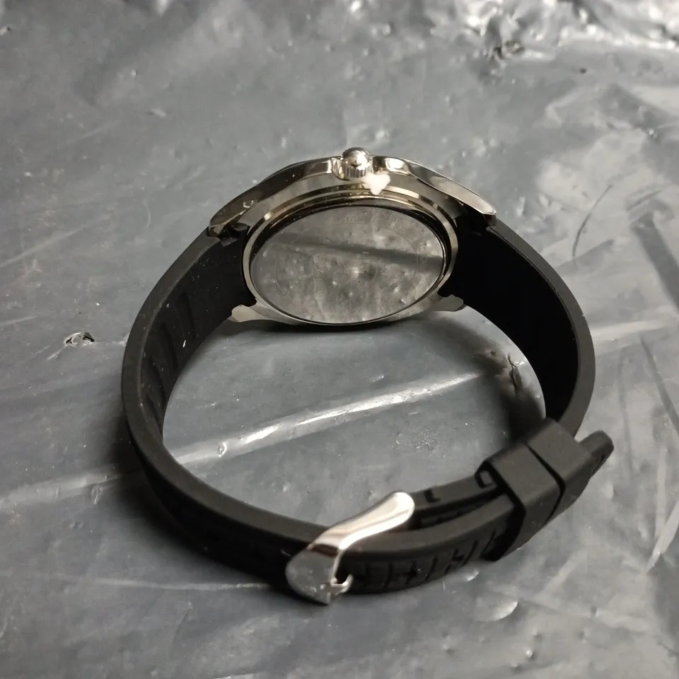 LOUIS LACOMBE GREEN DIAL RUBBER STRAP WATCH