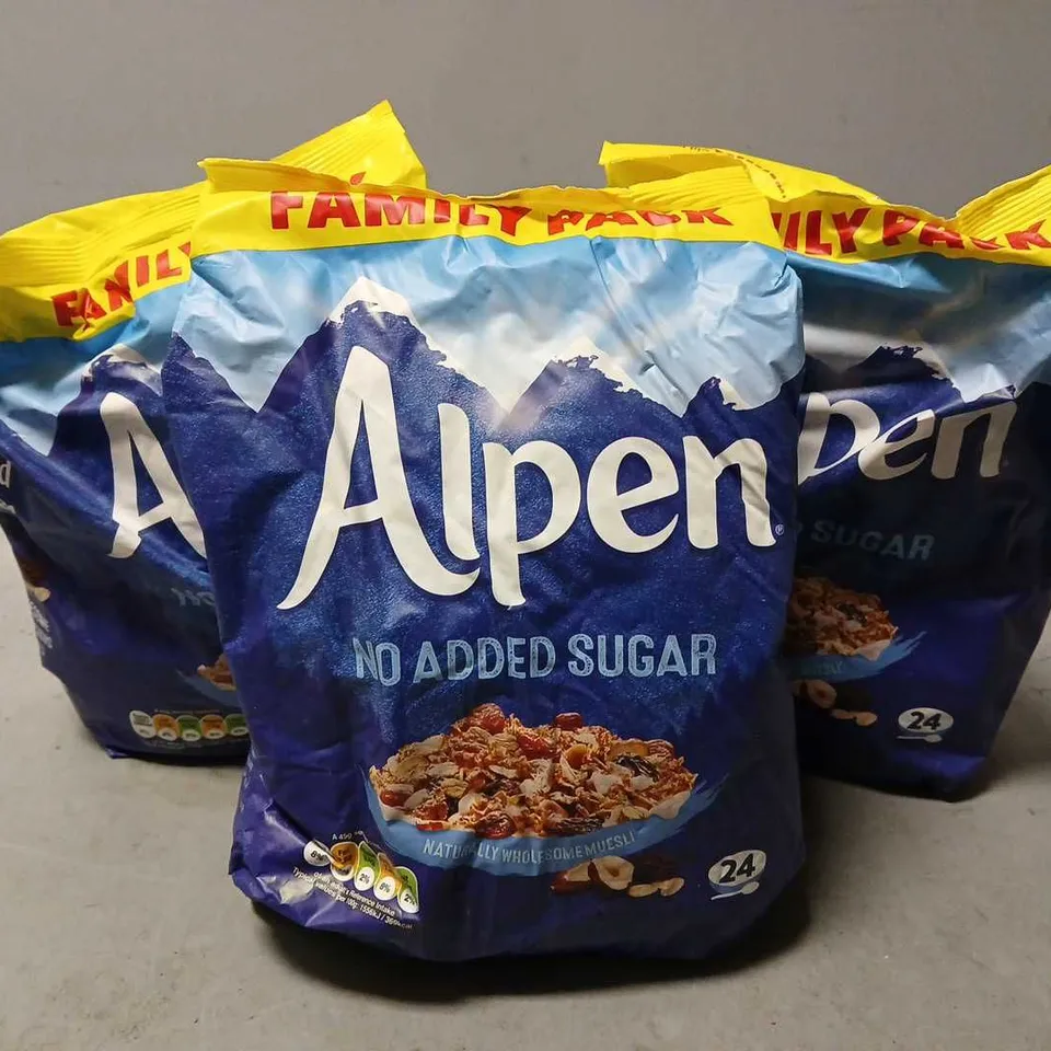 3 ALPEN WHOLEGRAIN WHEAT FLAKES & ROLLED OATS (3x1.1kg)