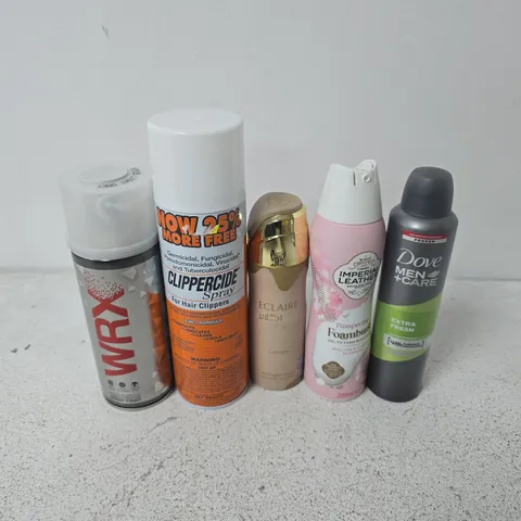 APPROXIMATELY 12 ASSORTED AEROSOLS TO INCLUDE WRX SPRAY PAINT, DOVE MEN CARE, IMPERIAL LEATHER FOAMBURST, ETC - COLLECTION ONLY