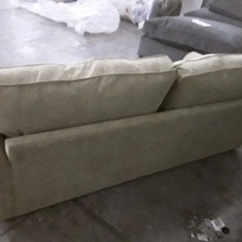 QUALITY DESIGNER WILLIAMS HIGH BACK 3 SEATER SOFA - TAN FABRIC