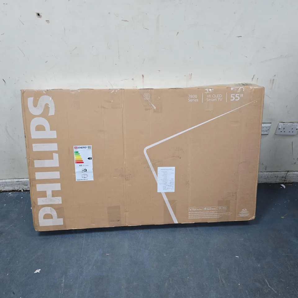 PHILIPS 55-INCH 4K QLED SMART TV (7800 SERIES) – BOXED - DAMAGED SCREEN 