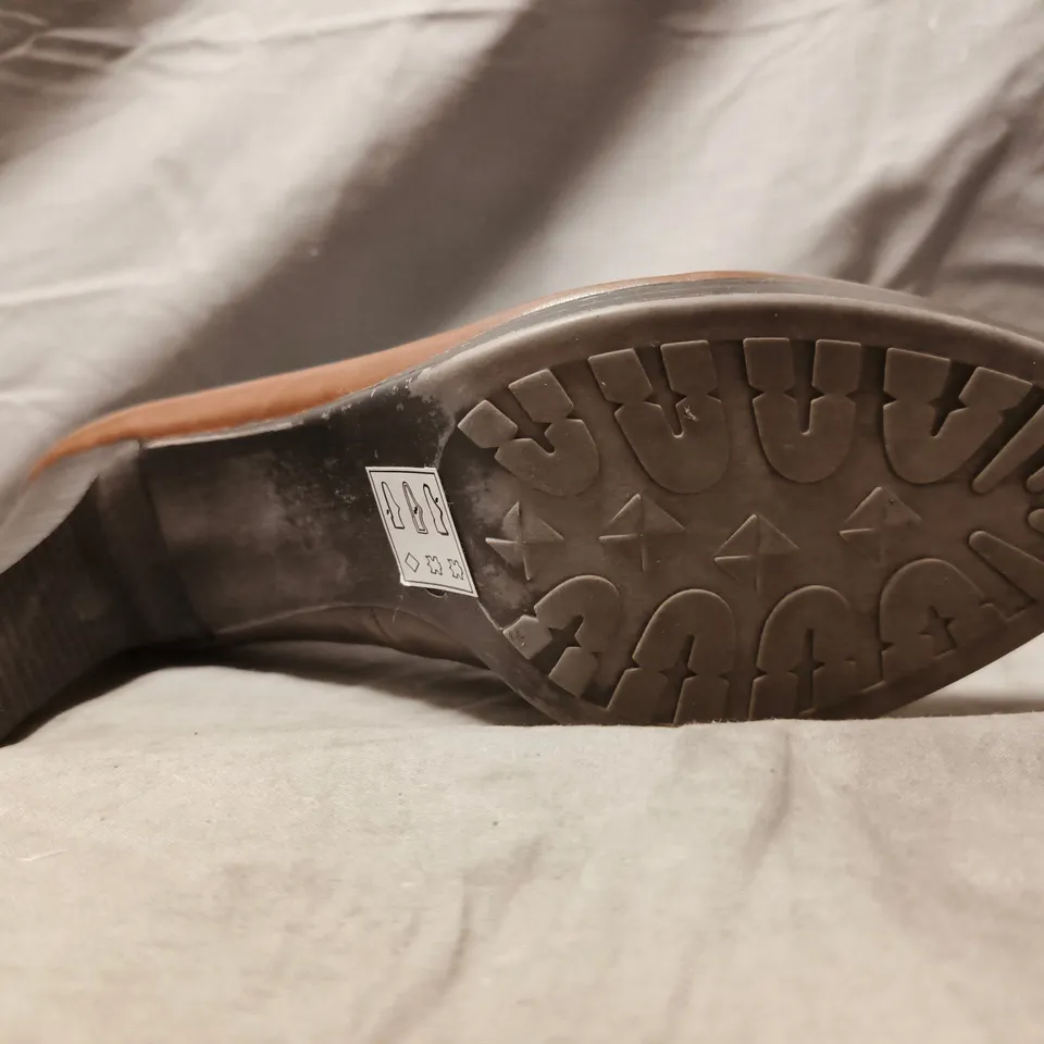 PAIR OF MONSOON CLOSED TOE SLIP-ON HEELED SHOES IN CHOCOLATE BROWN SIZE UNSPECIFIED