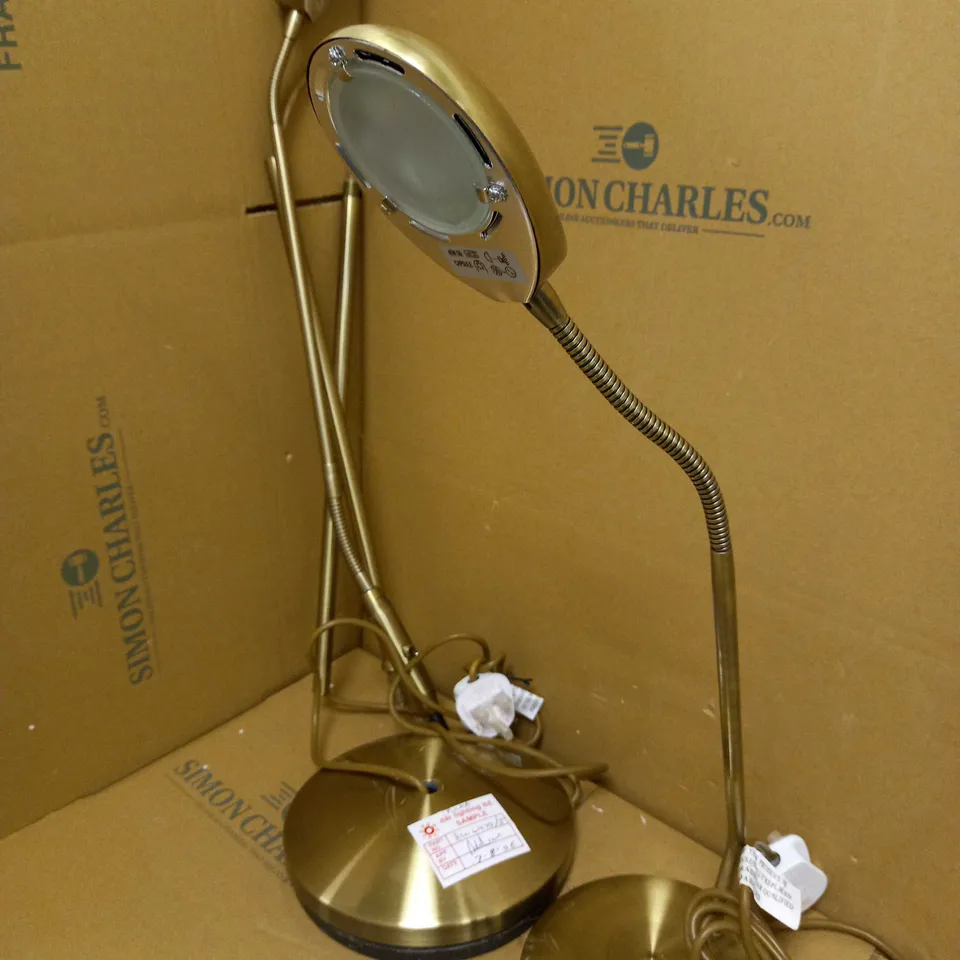 JOHN LEWIS ANTIQUE BRASS EFFECT TABLE AND FLOOR LAMP
