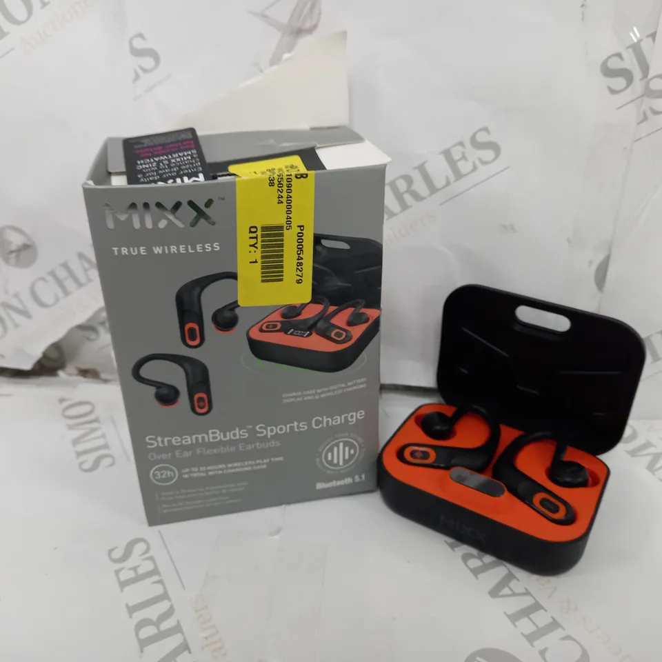 BOXED MIXX STREAMBUDS SPORTS CHARGE OVER EAR FLEXIBLE EARBUDS