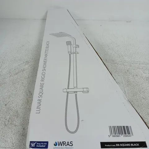 LUNAR SQUARE RIGID SHOWER β MATTE BLACK, BOXED
