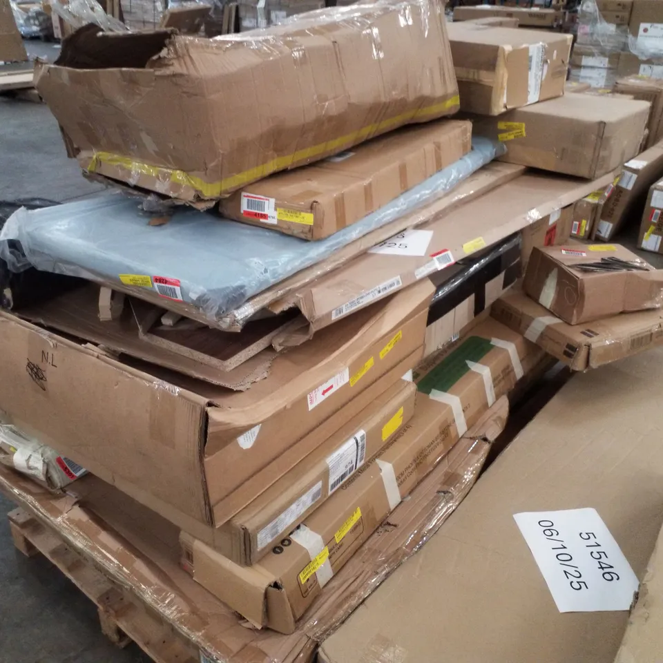 PALLET CONTAINING ASSORTED FLATPACK FURNITURE PARTS 