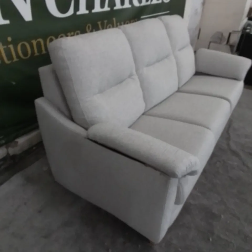 DESIGNER G PLAN MADE SPENCER SWIFT OATMEAL FABRIC THREE SEATER SOFA