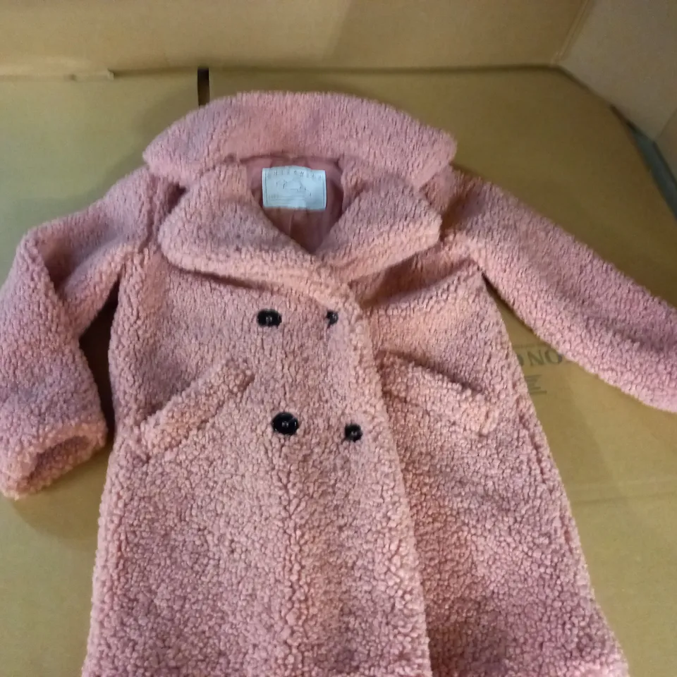 TU PINK BORG KIDS COAT - 7/8 YRS