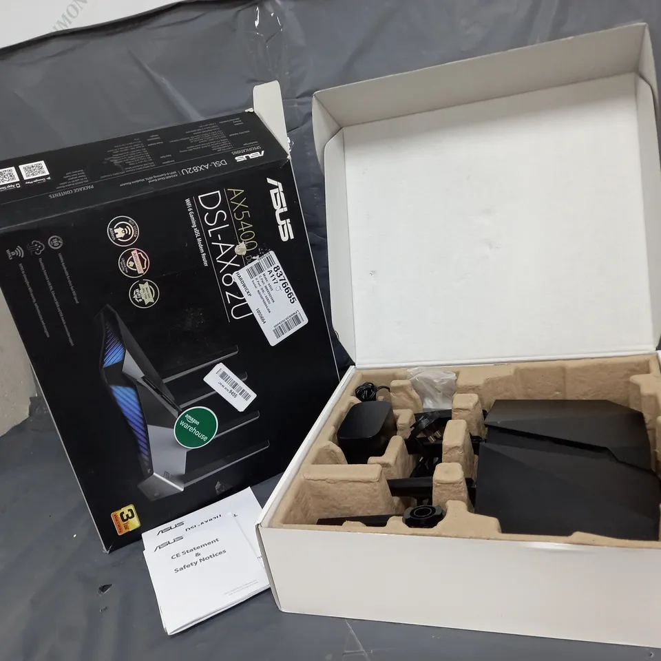 BOXED ASUS AX5400 DUAL BRAND DSL-AX82U WIFI 6 GAMING XDSL MODEM ROUTER