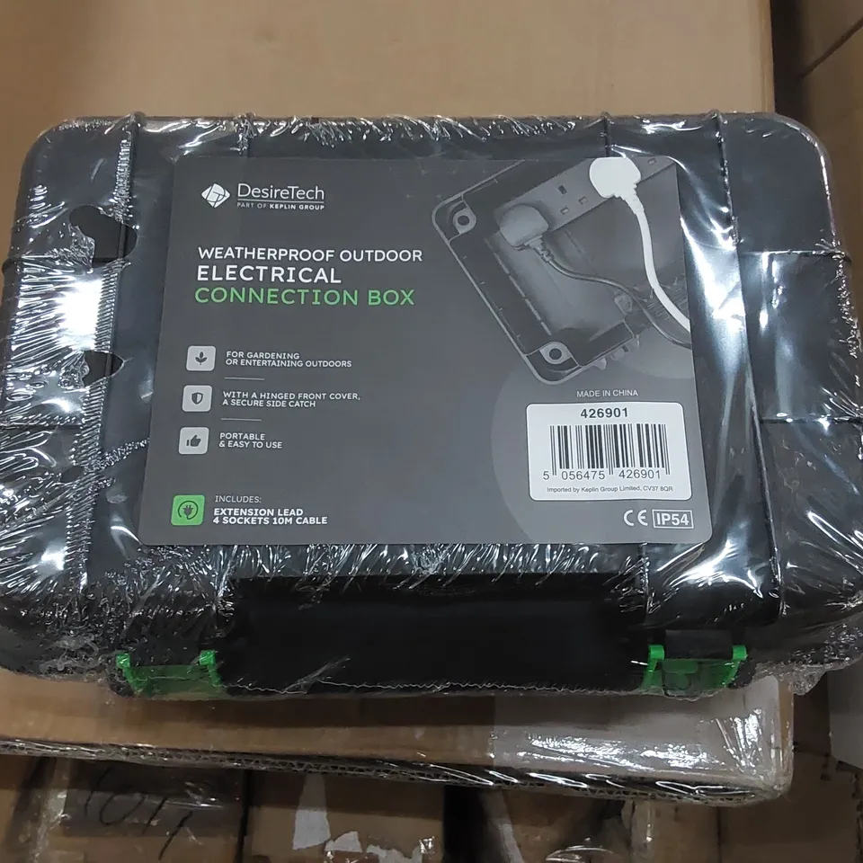 BOXED DESIRETECH WEATHERPROOF OUTDOOR ELECTRICAL CONNECTION BOX