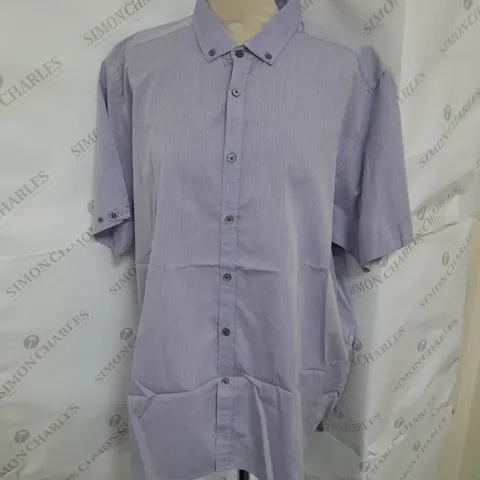 TED BAKER BUTTON UP SHORT SLEEVE SHIRT IN DOTTED PURPLE SIZE 6