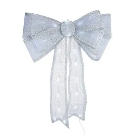 FESTIVE INDOOR/OUTDOOR 40CM PRE LIT DOOR BOW