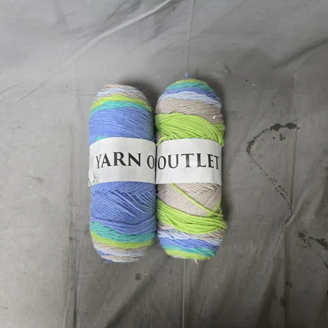 TWO SKEINS OF MULTICOLOURED YARN – YARN OUTLET LABEL