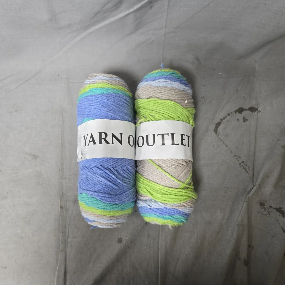 TWO SKEINS OF MULTICOLOURED YARN – YARN OUTLET LABEL