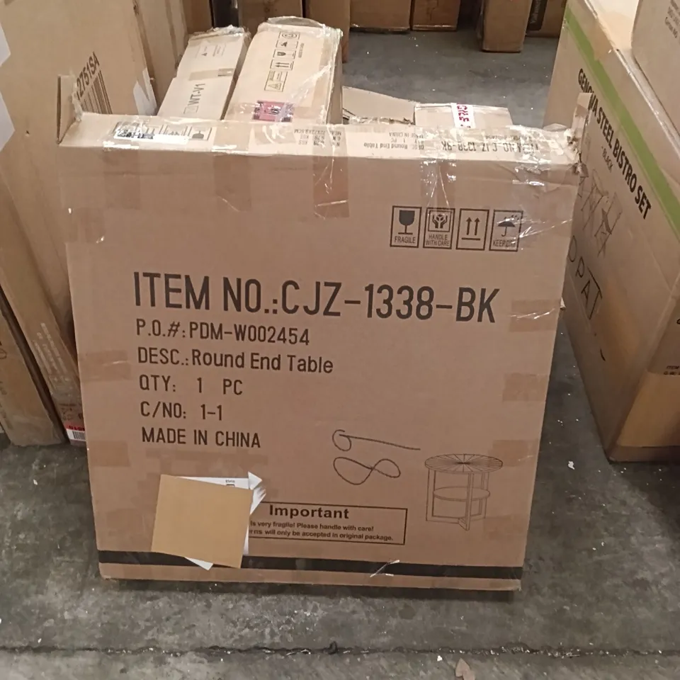 BOXED ROUND END TABLE - BLACK (1 BOX)