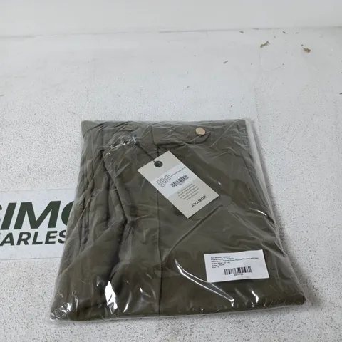 ANAMOR CREPE PINTUCK TROUSERS WITH SIDE BUTTON DETAIL OLIVE SIZE 16 TAGGED