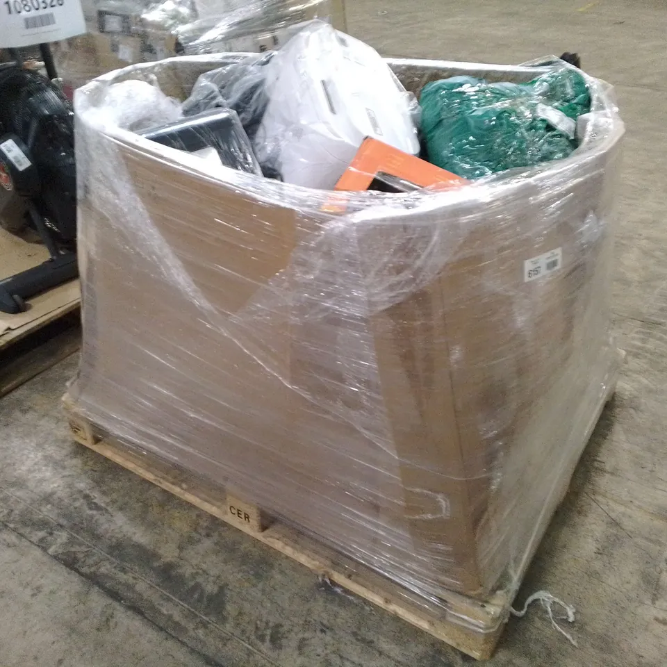 PALLET OF APPROXIMATELY 19 UNPROCESSED RAW RETURN HOUSEHOLD AND ELECTRICAL GOODS TO INCLUDE;