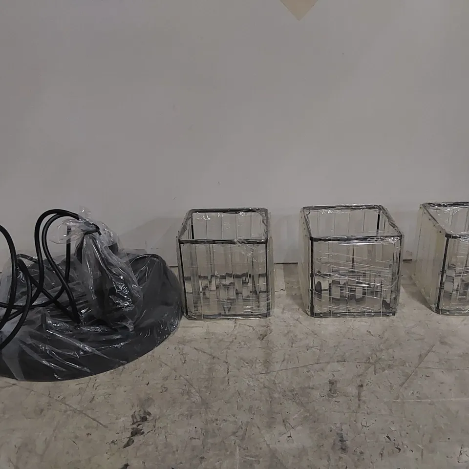 BOXED GARNER 3-LIGHT CLUSTER SQUARE PENDANT LIGHT (1 BOX)