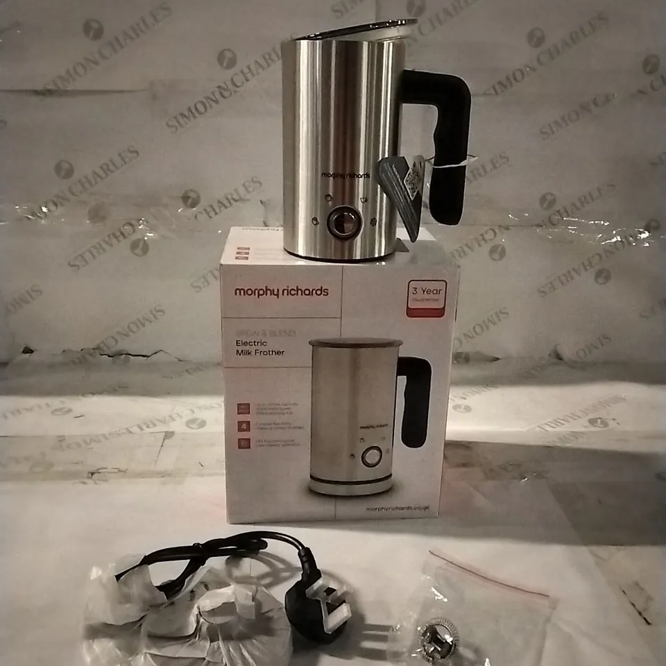 BOXED MORPHY RICHARDS BREW AND BLEND ELECTRIC MILK FROTHER 
