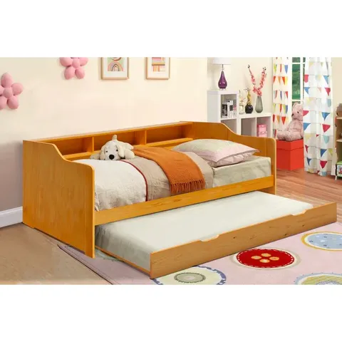 BOXED RUBIO DAYBED WITH TRUNDLE - CARAMEL (2 BOXES)