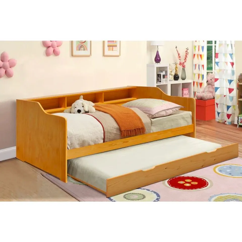 BOXED RUBIO DAYBED WITH TRUNDLE - CARAMEL (2 BOXES)