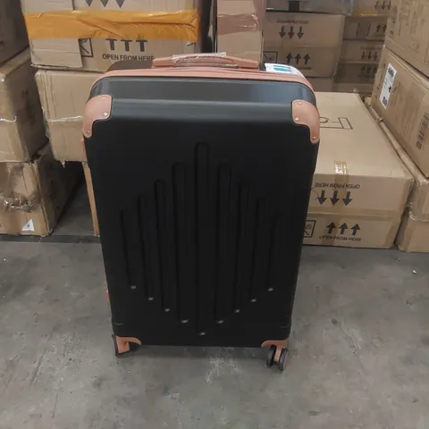BOXED HARDSHELL SUITCASE SET - BLACK/BROWN