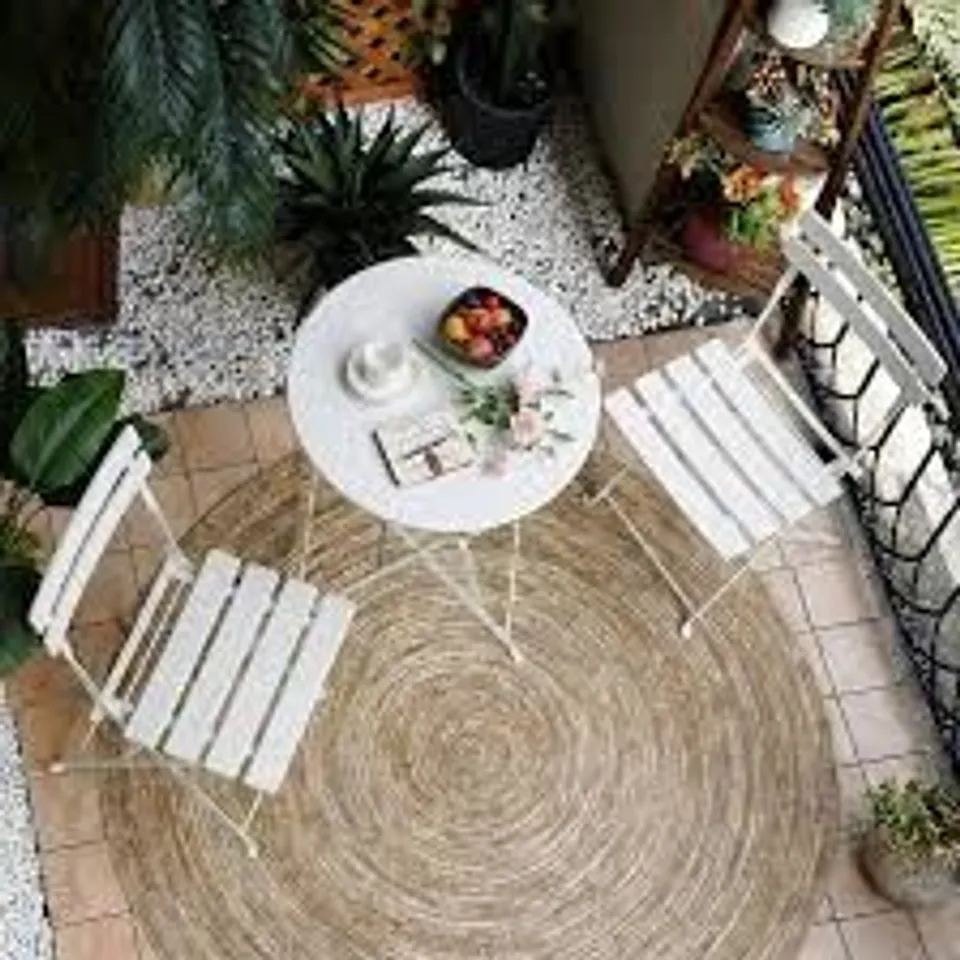 BOXED GRANDPATIO GENOVA STEEL BISTRO SET - WHITE (1 BOX)
