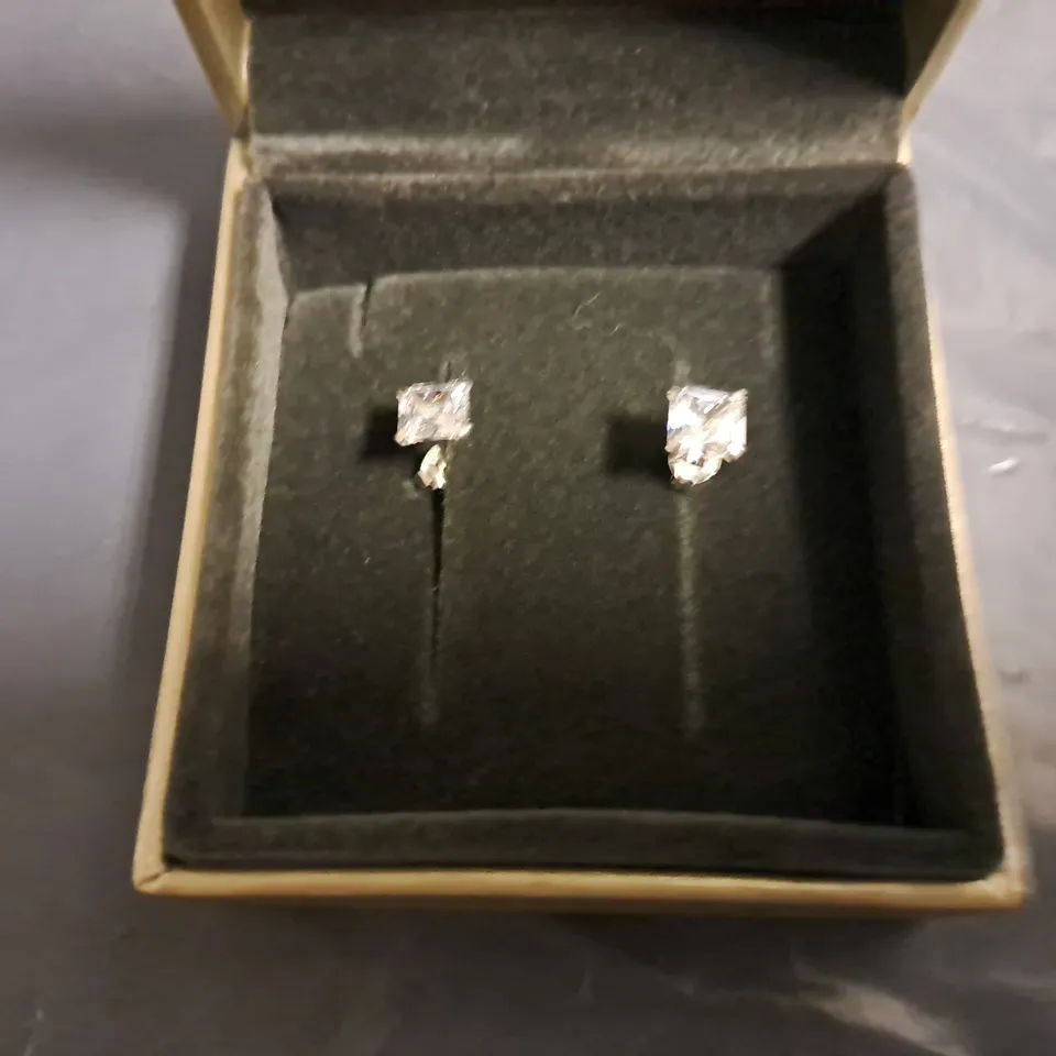 BOXED WARREN JAMES CRYSTAL STUD EARRINGS 