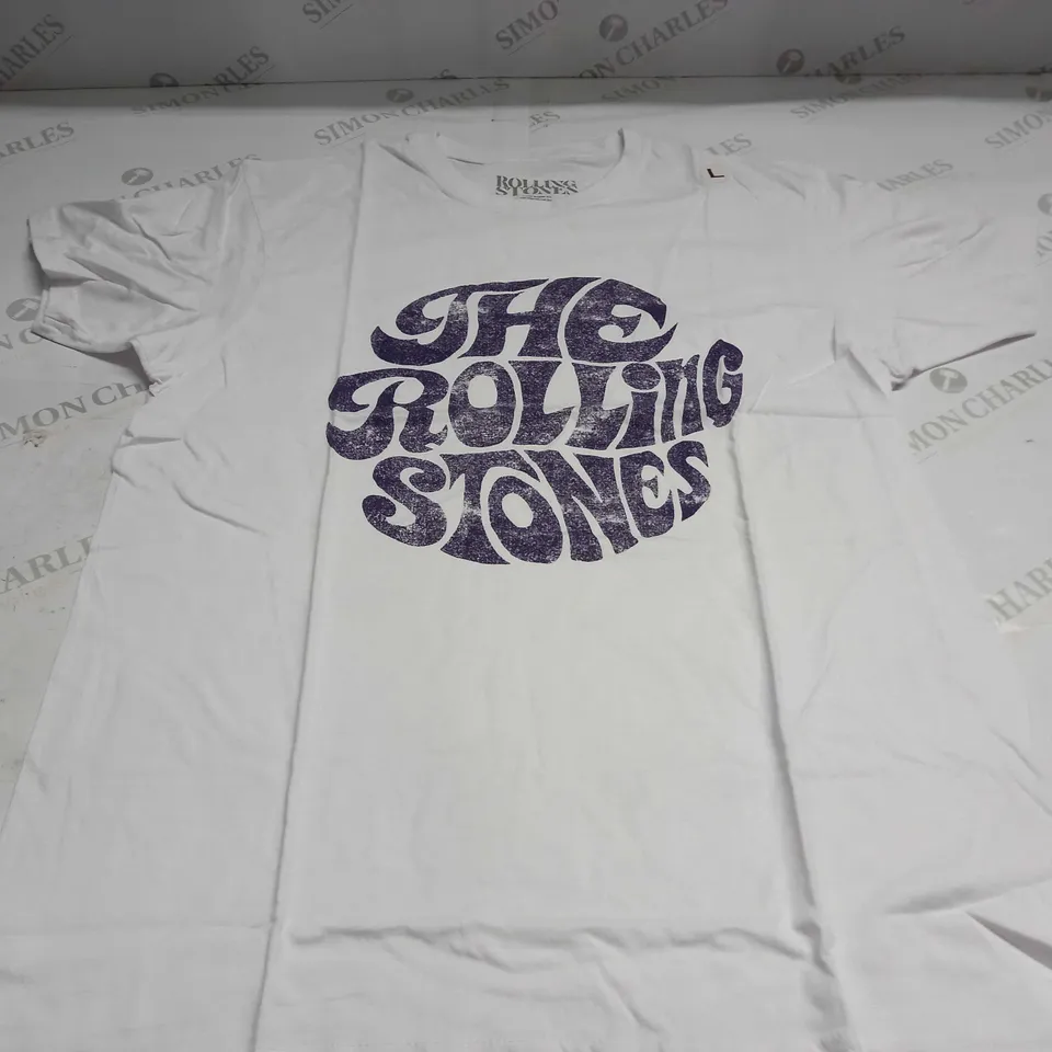 ROLLING STONES VINTAGE 70s LOGO T-SHIRT IN WHITE - LARGE
