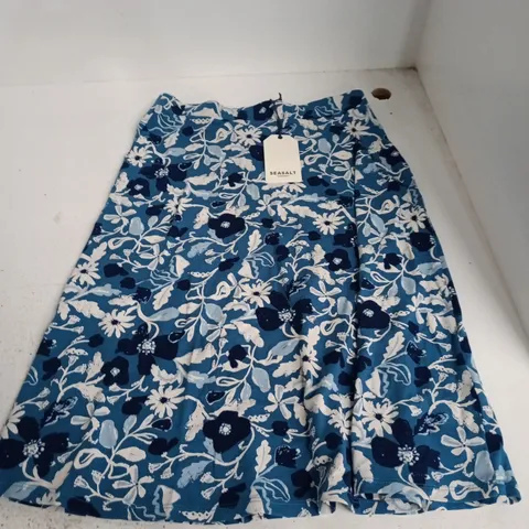 SEASALT CORNWALL ROSE SKIRT KNEE LENGTH WINDING MEADOW SAILBOATS - UK 10