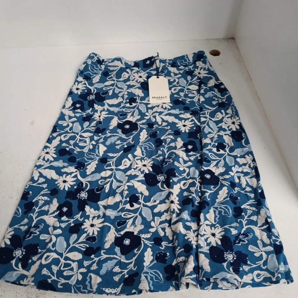 SEASALT CORNWALL ROSE SKIRT KNEE LENGTH WINDING MEADOW SAILBOATS - UK 10