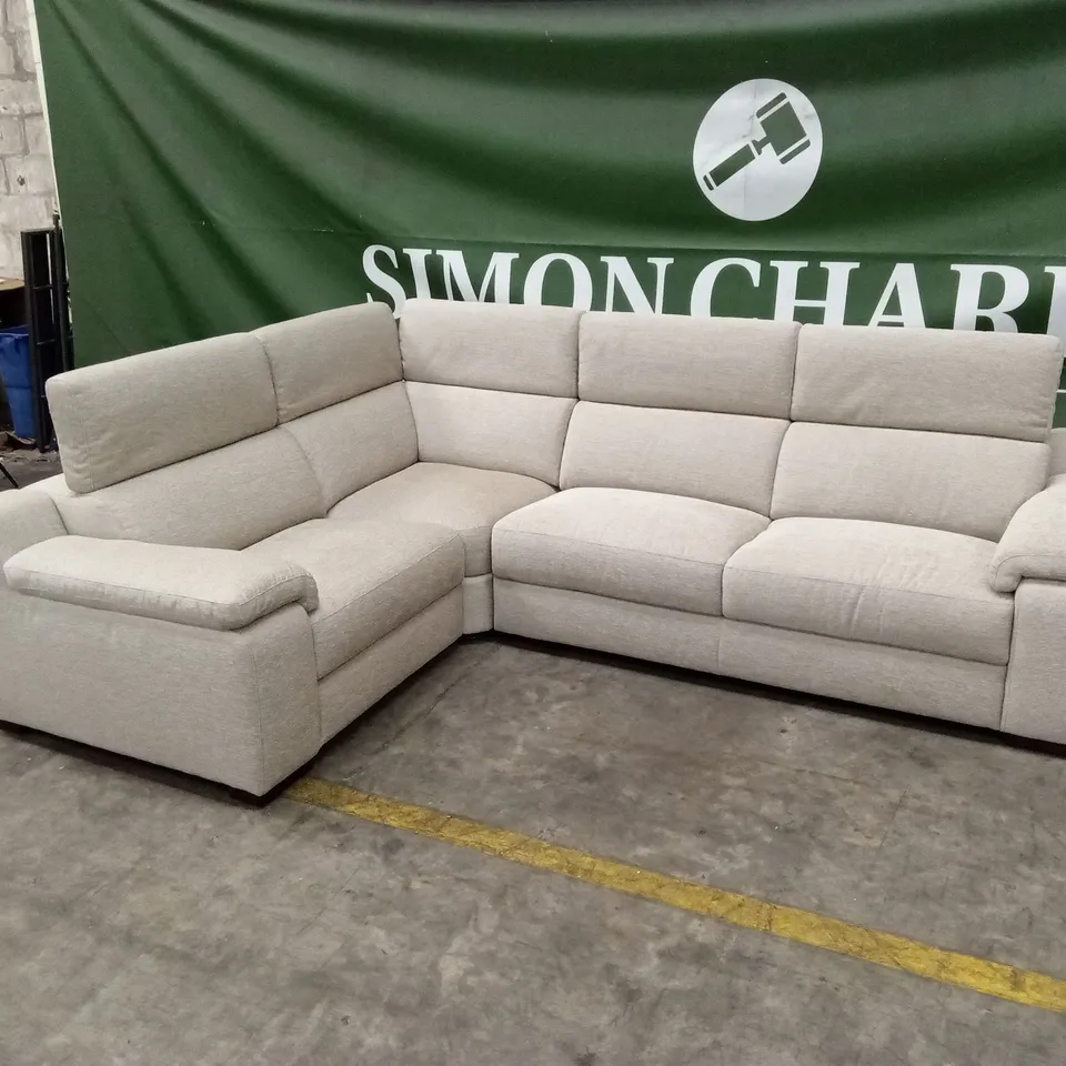 QUALITY DESIGNER ITALIAN MADE RICCARDO FABRIC CORNER SOFA - BEIGE 